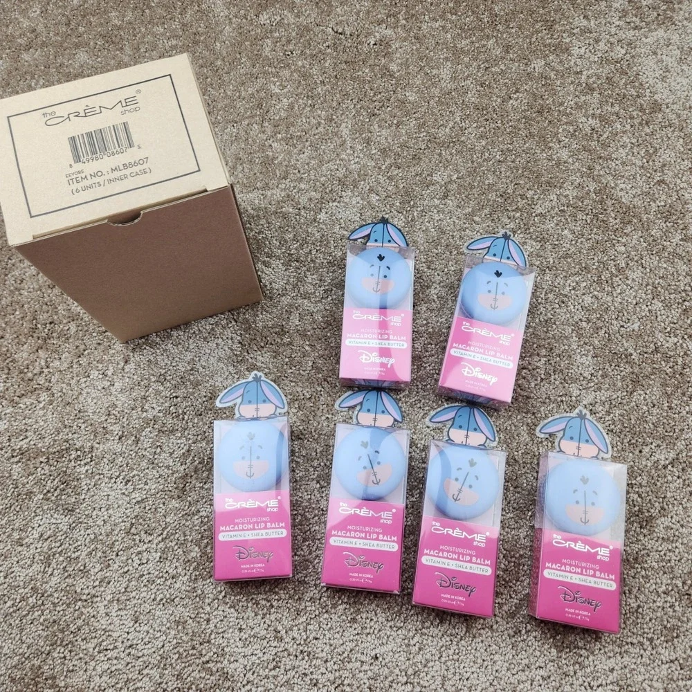 The Creme Shop Disney Eeyore Macaron Lip Balm Lavender 6 Pack Reseller Lot New